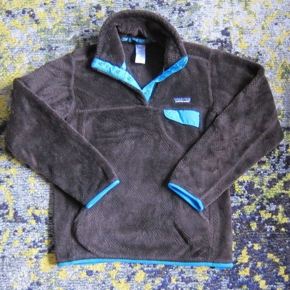 Patagonia Tops - Patagonia Snap T Re Tool Textured Fleece Brown & Blue